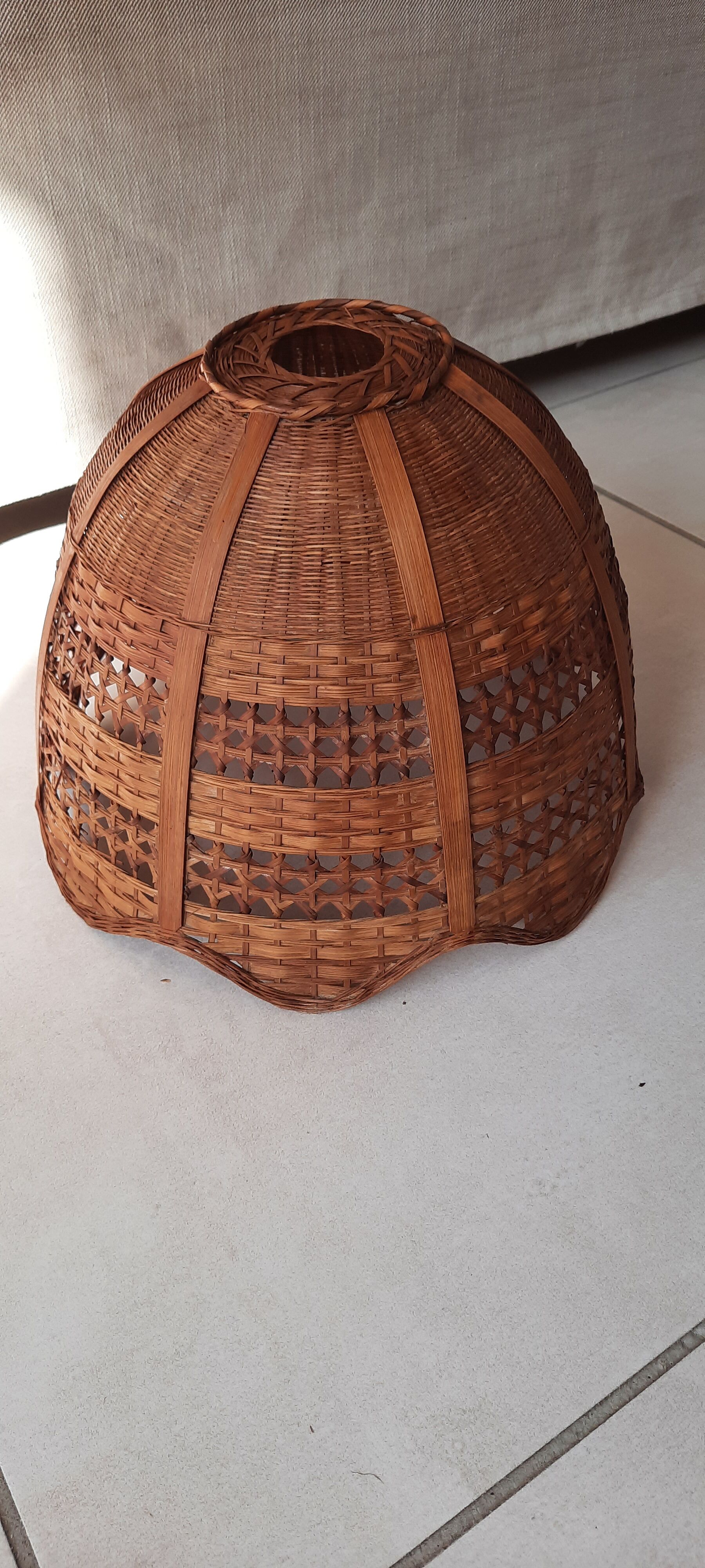 Vintage wicker pendant lamp