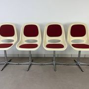 4 chaises Space Age, coque années 70 pour Lockhausen