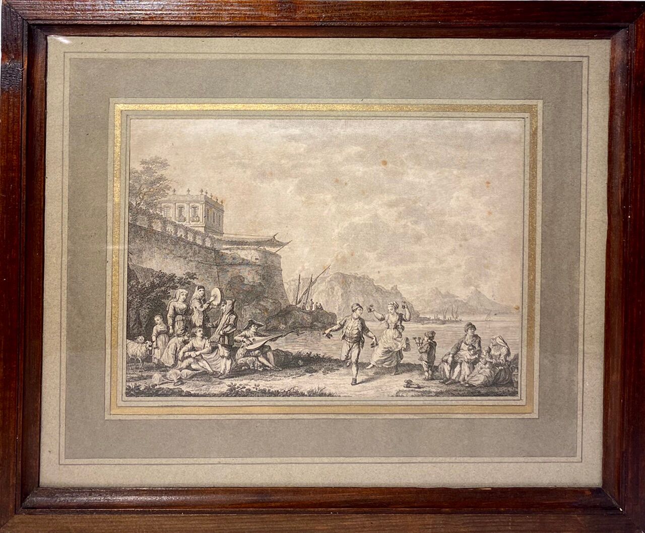 Lithographed plate, the troubadours, nineteenth century