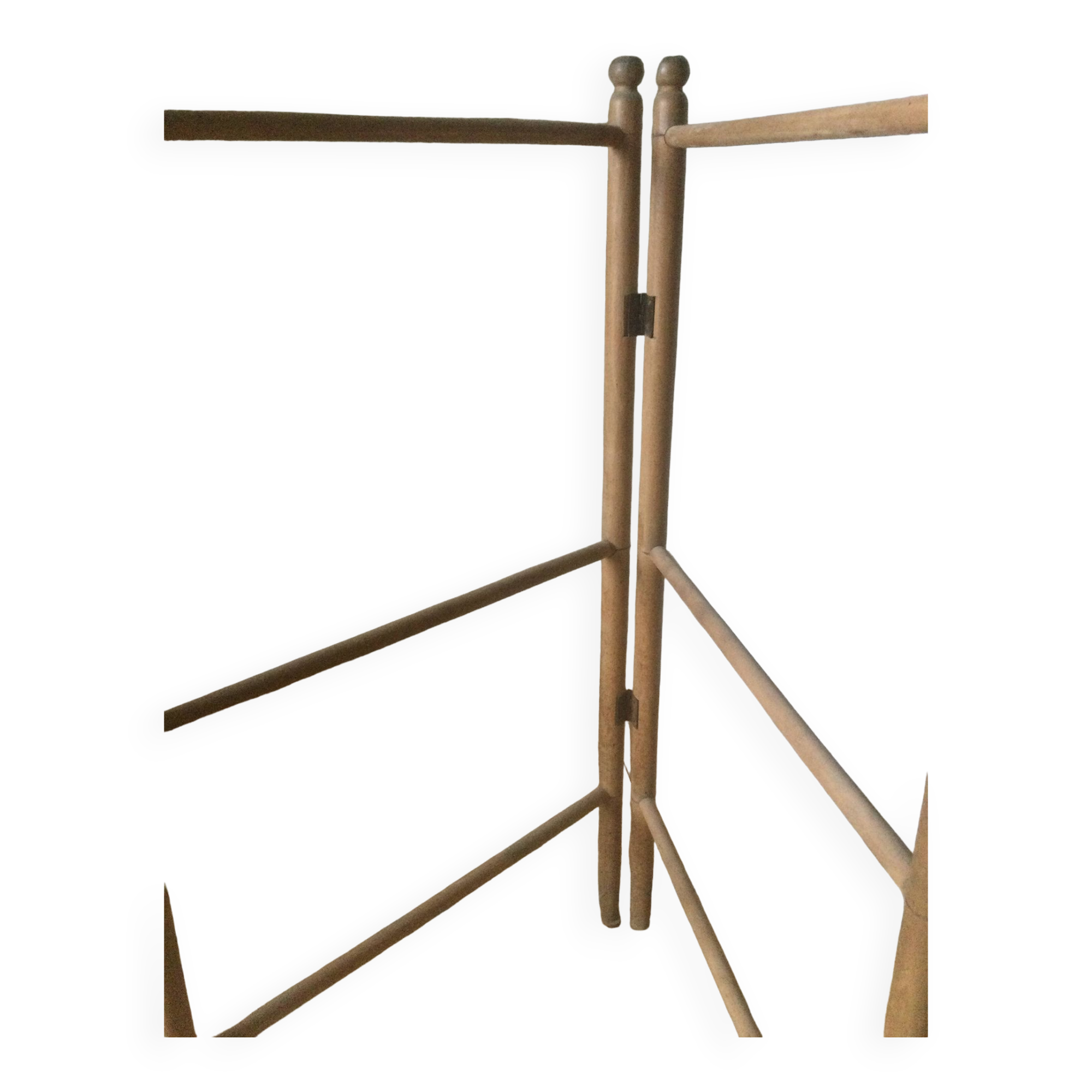 Old natural wood towel rack