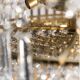 Chandelier 6 lights metal brass 70