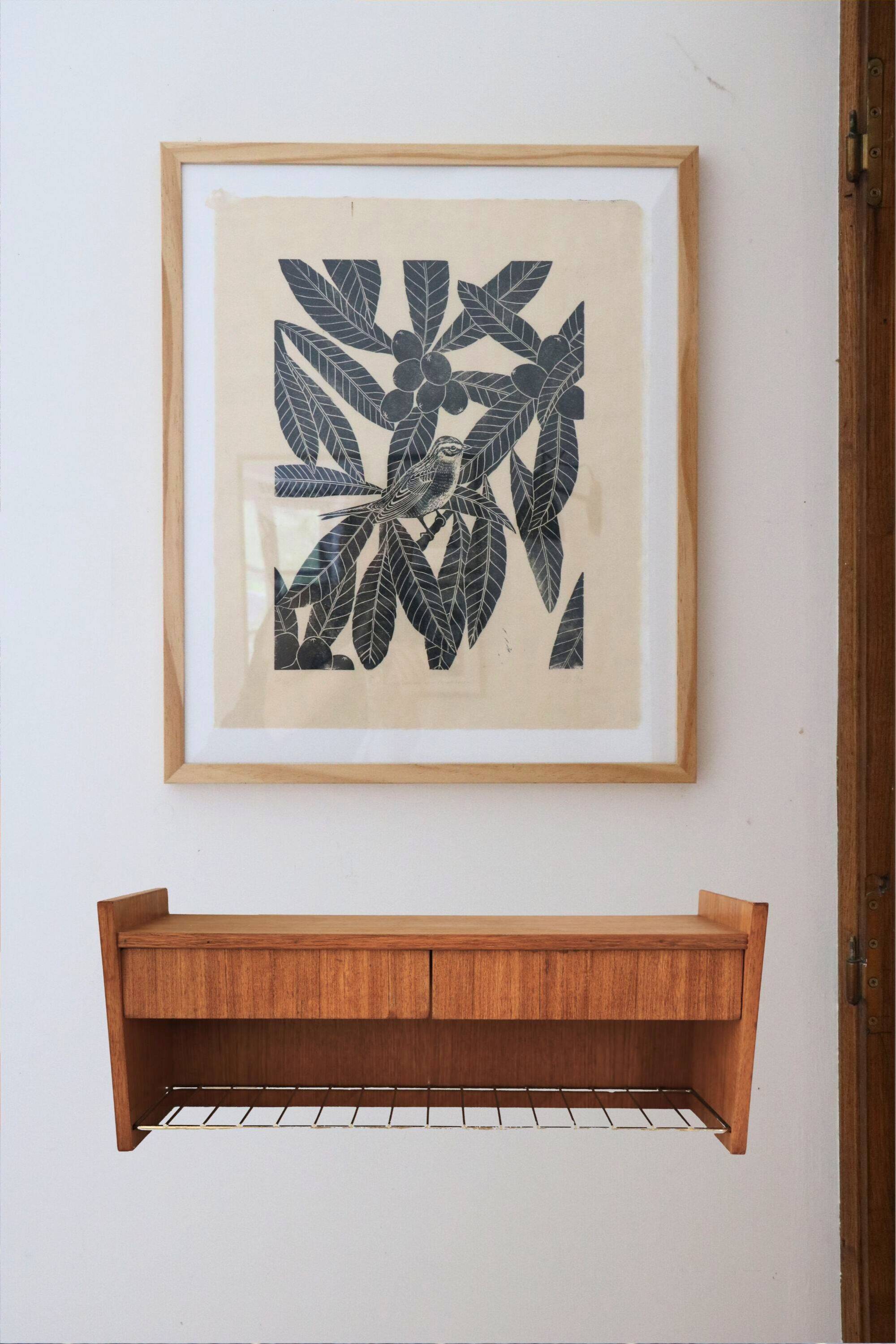 Wall console, Scandinavian entrance furniture, 1970