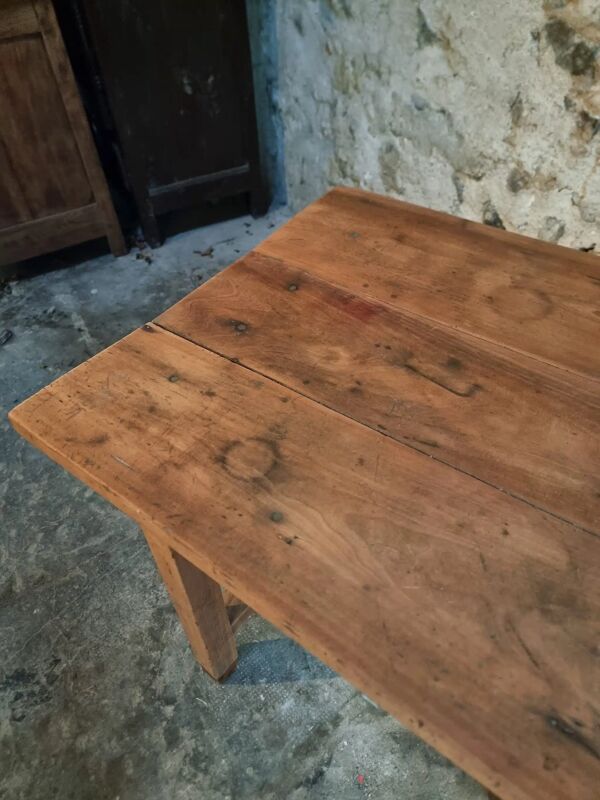 Table de travail / bureau d'écriture français ancien en bois de cerisier, XIXe siècle