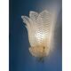 Contemporary Venetian Transparent Graniglia “Leaf” Murano Glass Wall Sconce