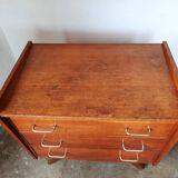 Commode chêne  pied compas, vintage reconstruction