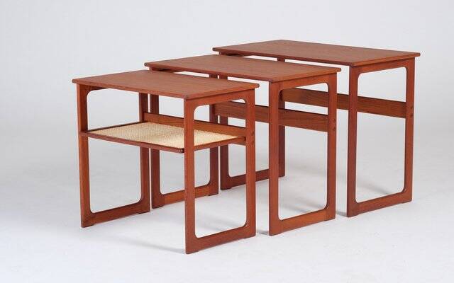 Nest of Teak Tables by Johannes Andersen for CFC Silkeborg, Denmark, 1950s, Set of 3