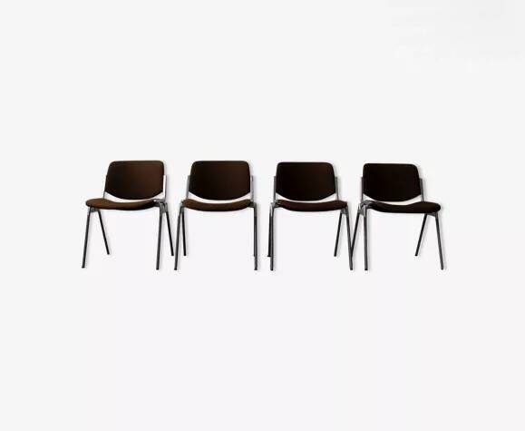Set of 4 DSC 106 chairs by Giancarlo Piretti for Castelli, Italy, 70s