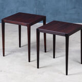 Set of two side tables made of rosewood by Kurt Østervig, produced by Jason Møbler, Denmark.