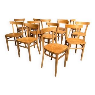 13 vintage wooden bistro chairs 1950 1960