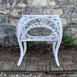 Table d’appoint en rotin blanc Peacock 1970