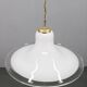 Italian mid-century glass and brass pendant light, 1960s
