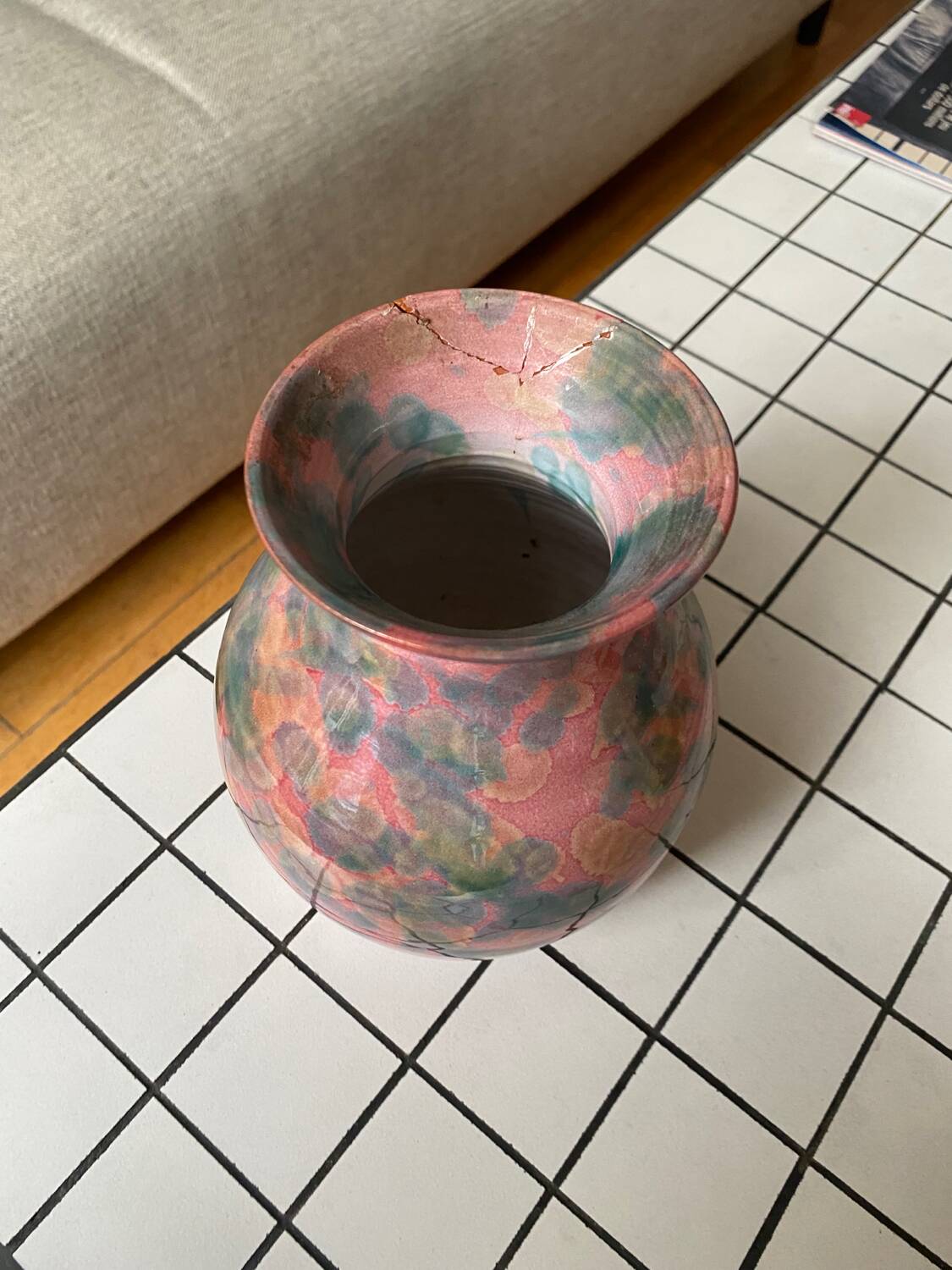 Pink spotted vase