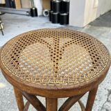 Canned bar stool and curved wood
