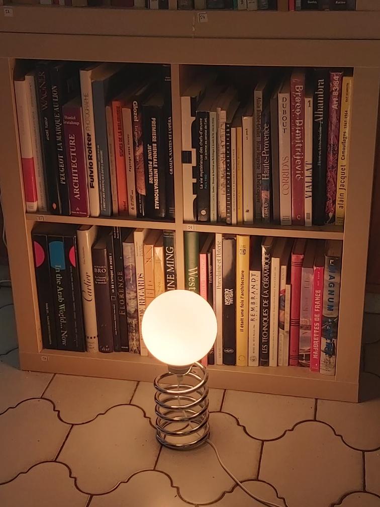 Spring lamp and opaline design