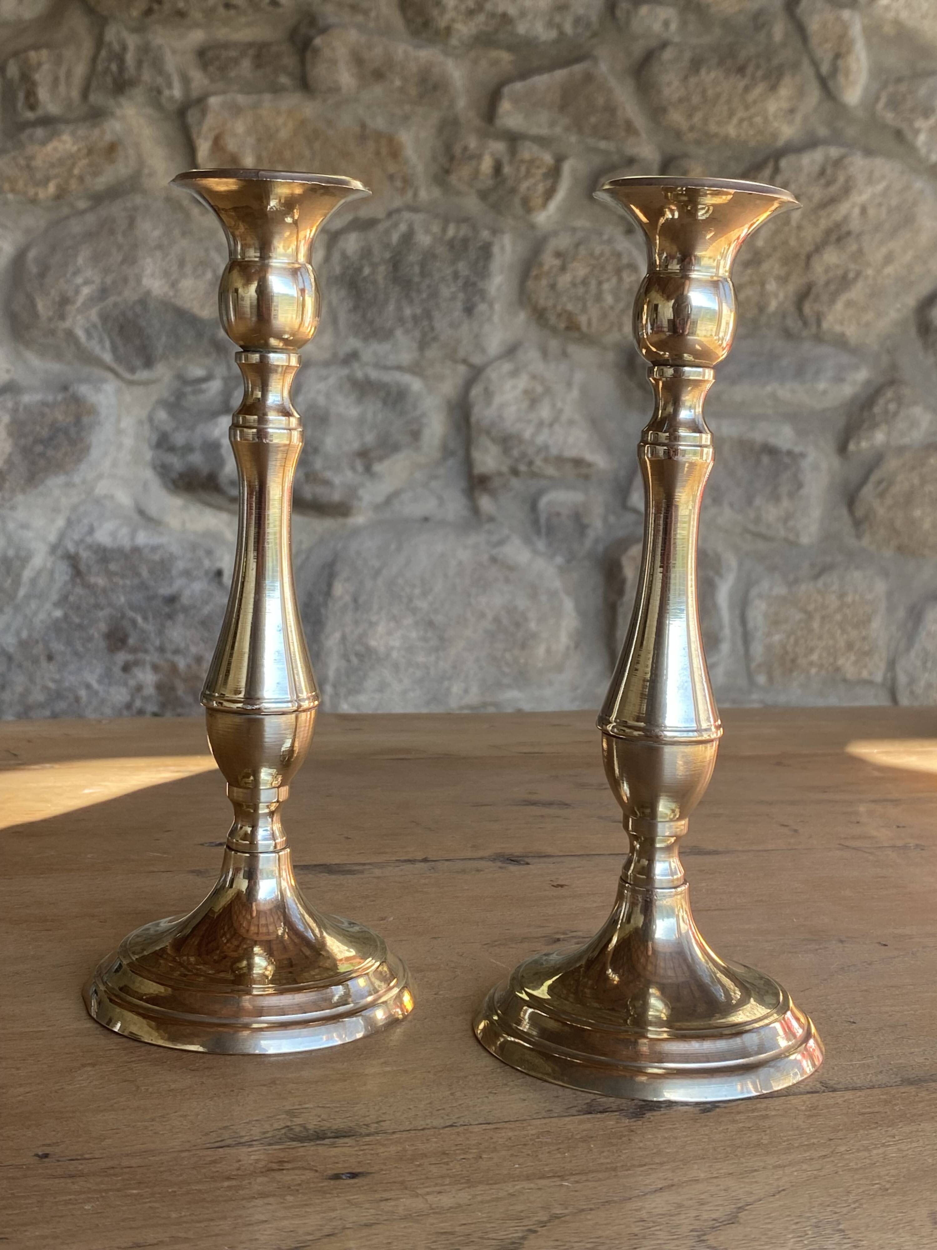 Pair of brass candlesticks