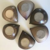 Lot of 6 cups ceramic sandstone by Jacques Lacheny