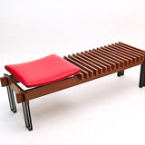 Teak bench designed by Inge and Luciano Rubino for APEC