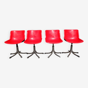 4 chaises Modus design Osvaldo Borsani pour Tecno vintage