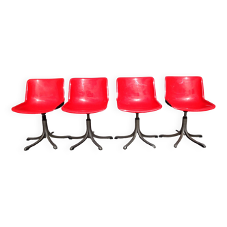 4 chaises Modus design Osvaldo Borsani pour Tecno vintage