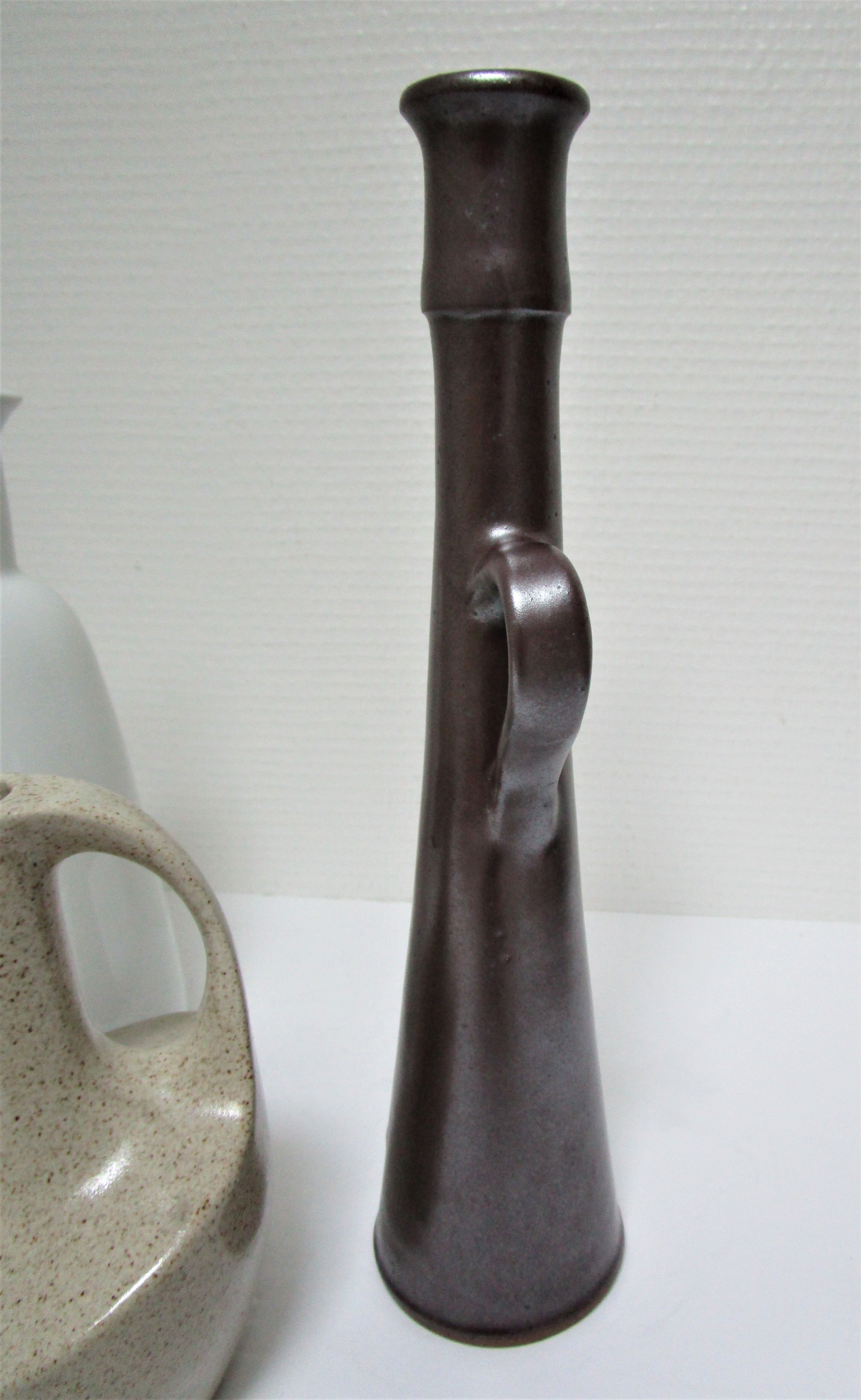 Trois vases céramique grès porcelaine vintage