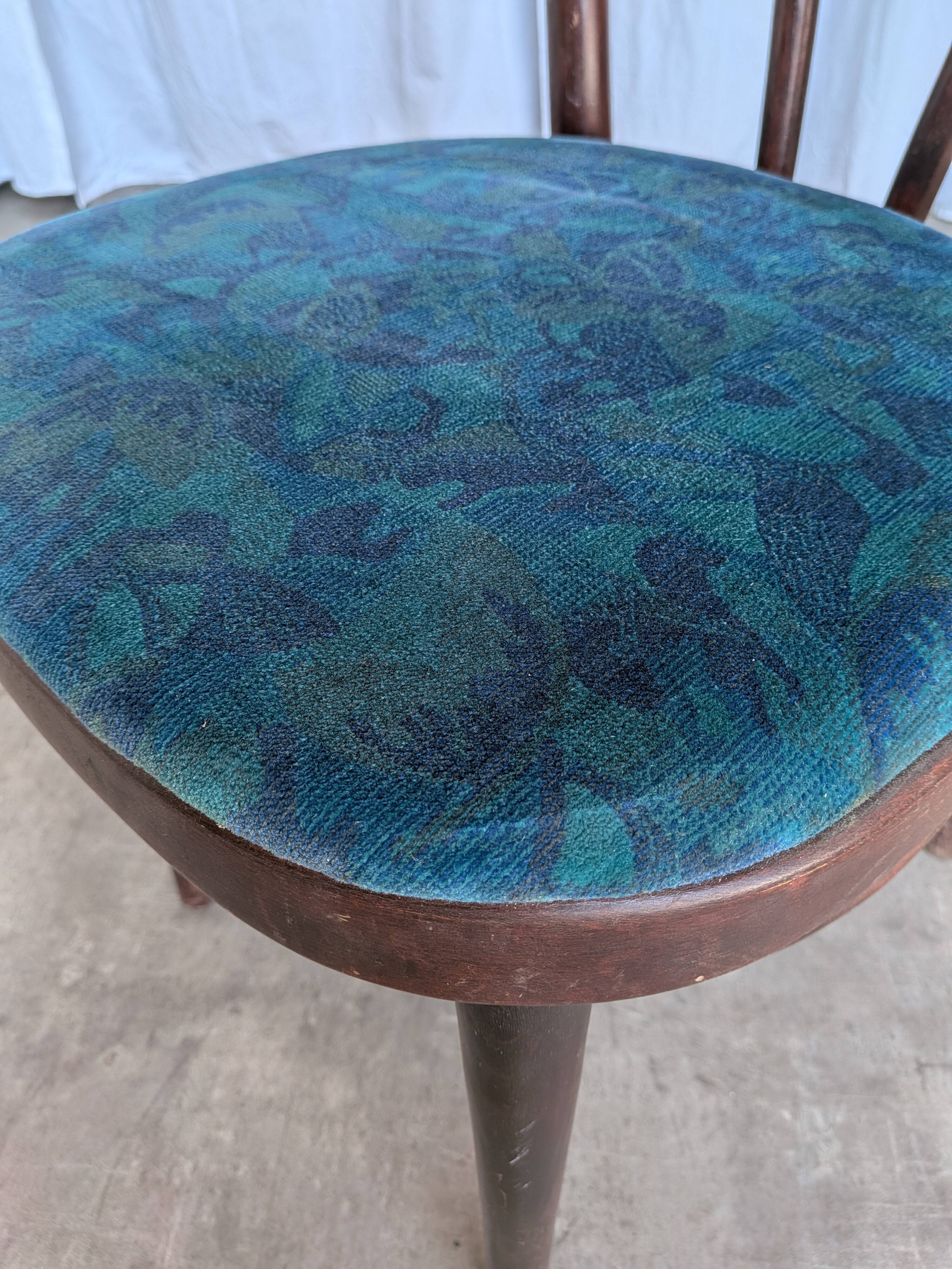 Vintage Bentwood Chair with Upholstered Seat / Thonet Style Dining Chair /