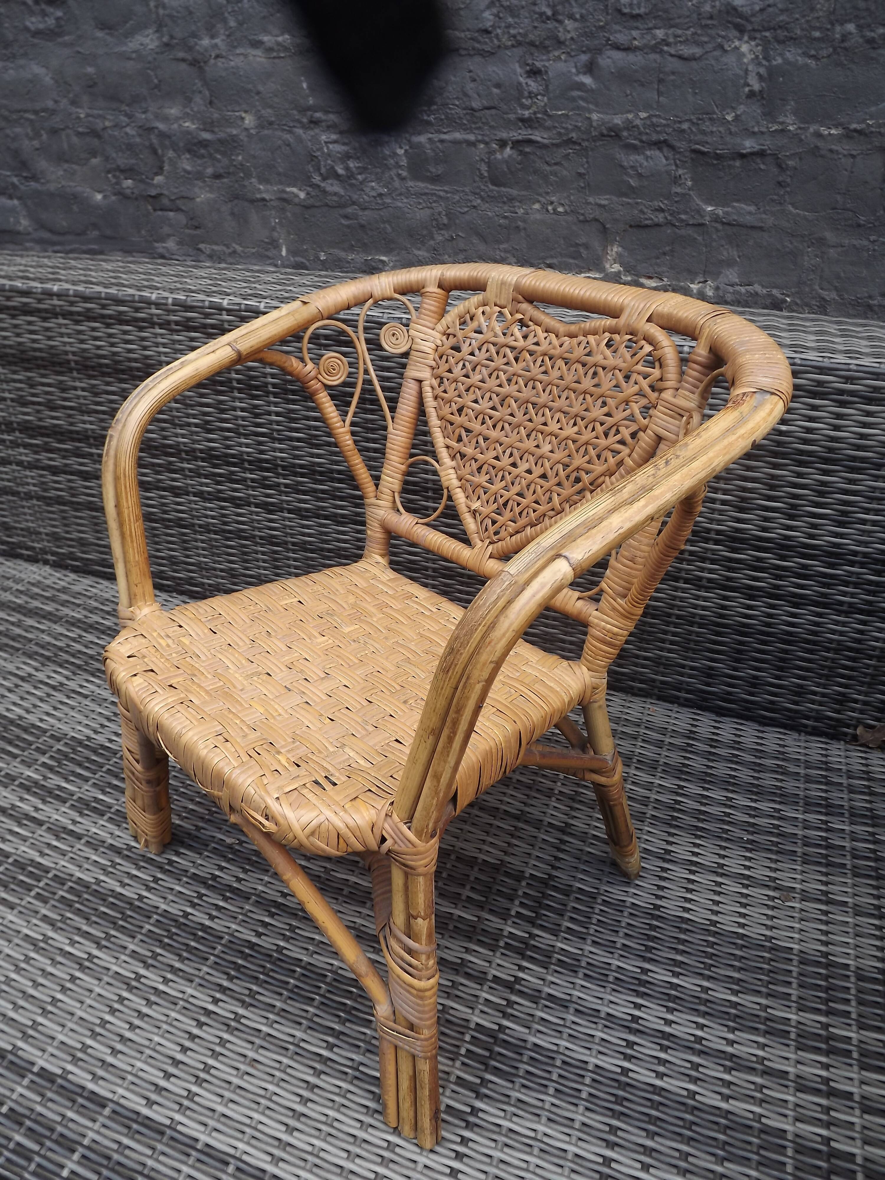 Rattan armchair for children 70 ' vintage