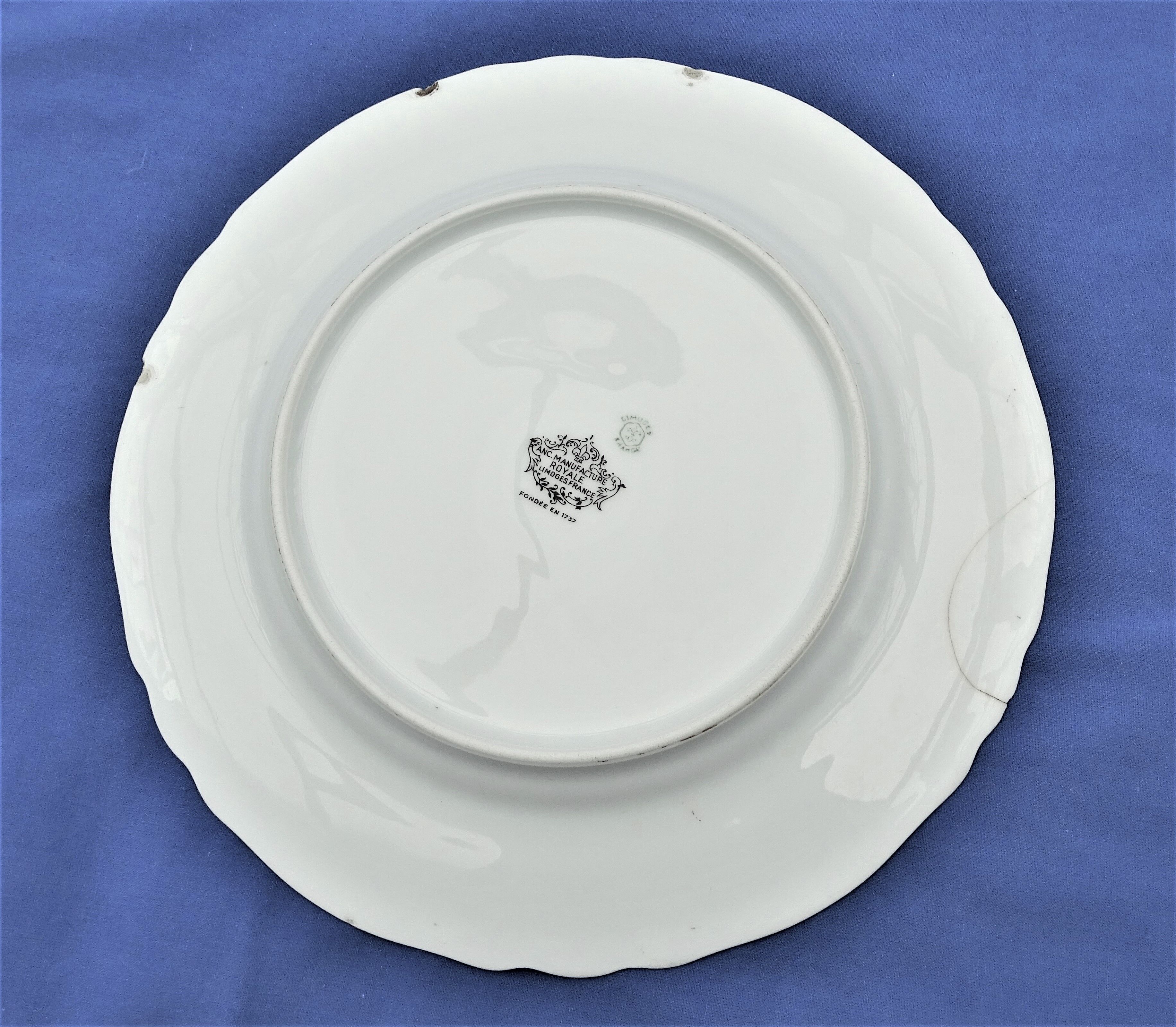 Set de 10 assiettes plates blanches Limoges
