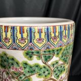 China, Important porcelain scroll vase decorated with cranes and flora, 19th century