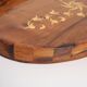 Decorative wooden plate mid-century with flowers, Italy, 1960s