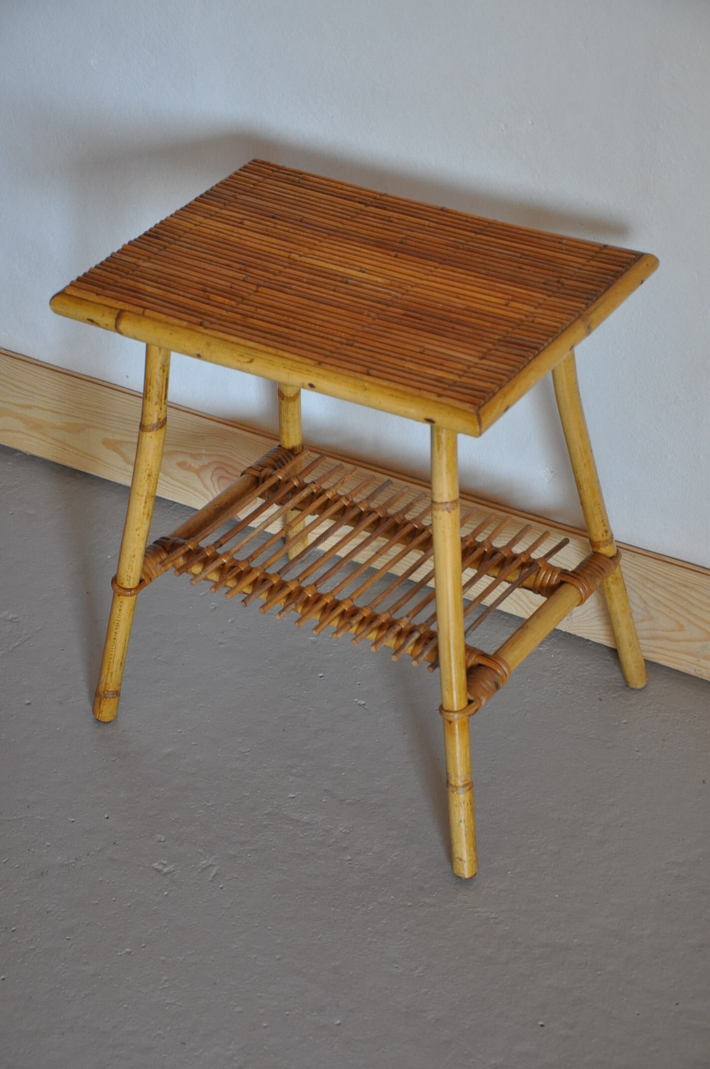 Vintage bamboo side table