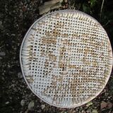 Stool or side table woven Wicker