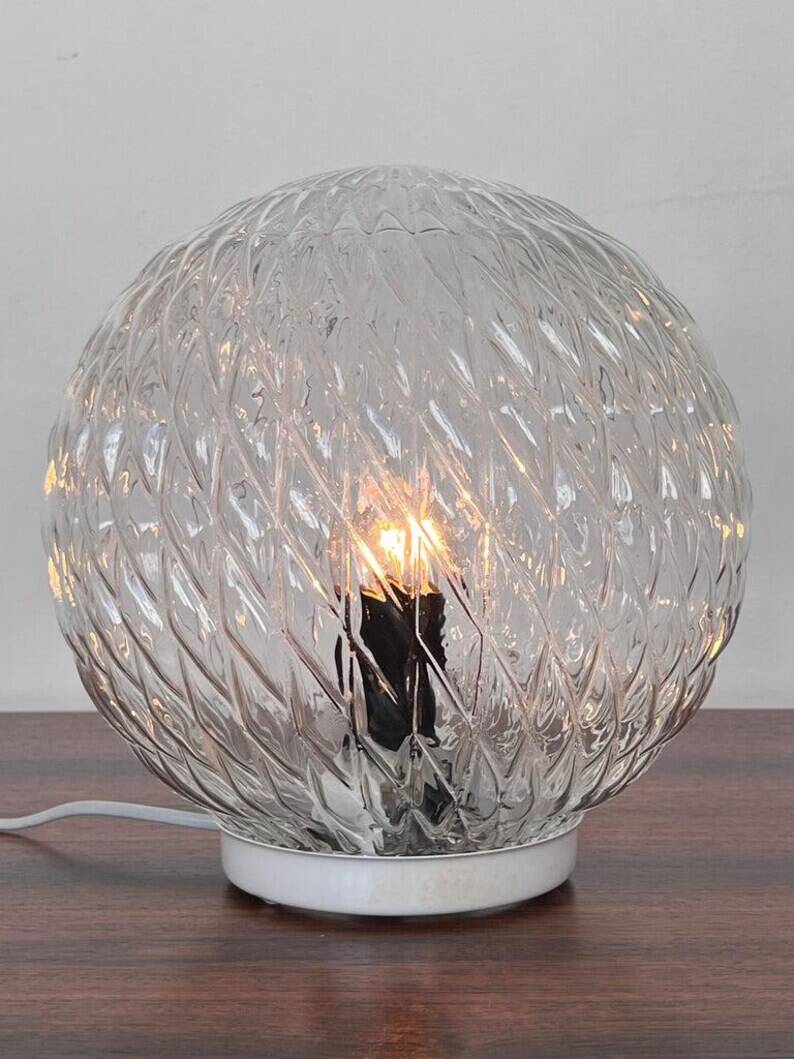 Design mid century glass Table Lamp, 1980s - Czechoslovakia