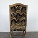 Louis XIII armchair with sheep bone in flame velvet