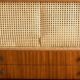 Vintage Scandinavian wooden buffet with marquetry.