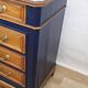 Commode en chêne et marbre gris, France XIXème