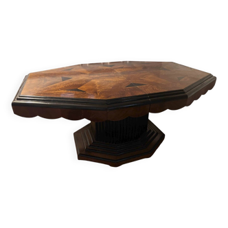 Table à manger, Art Deco, avec Marqueterie