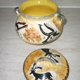 Tripod bonbonnière with "lascaux" decorations 1950-1960