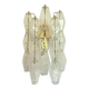 Contemporary Transparent “Poliedri” Murano Glass Gold Wall Sconce in Venini