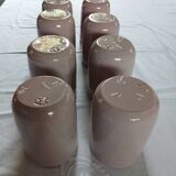 8 signed enamelled ceramic mugs