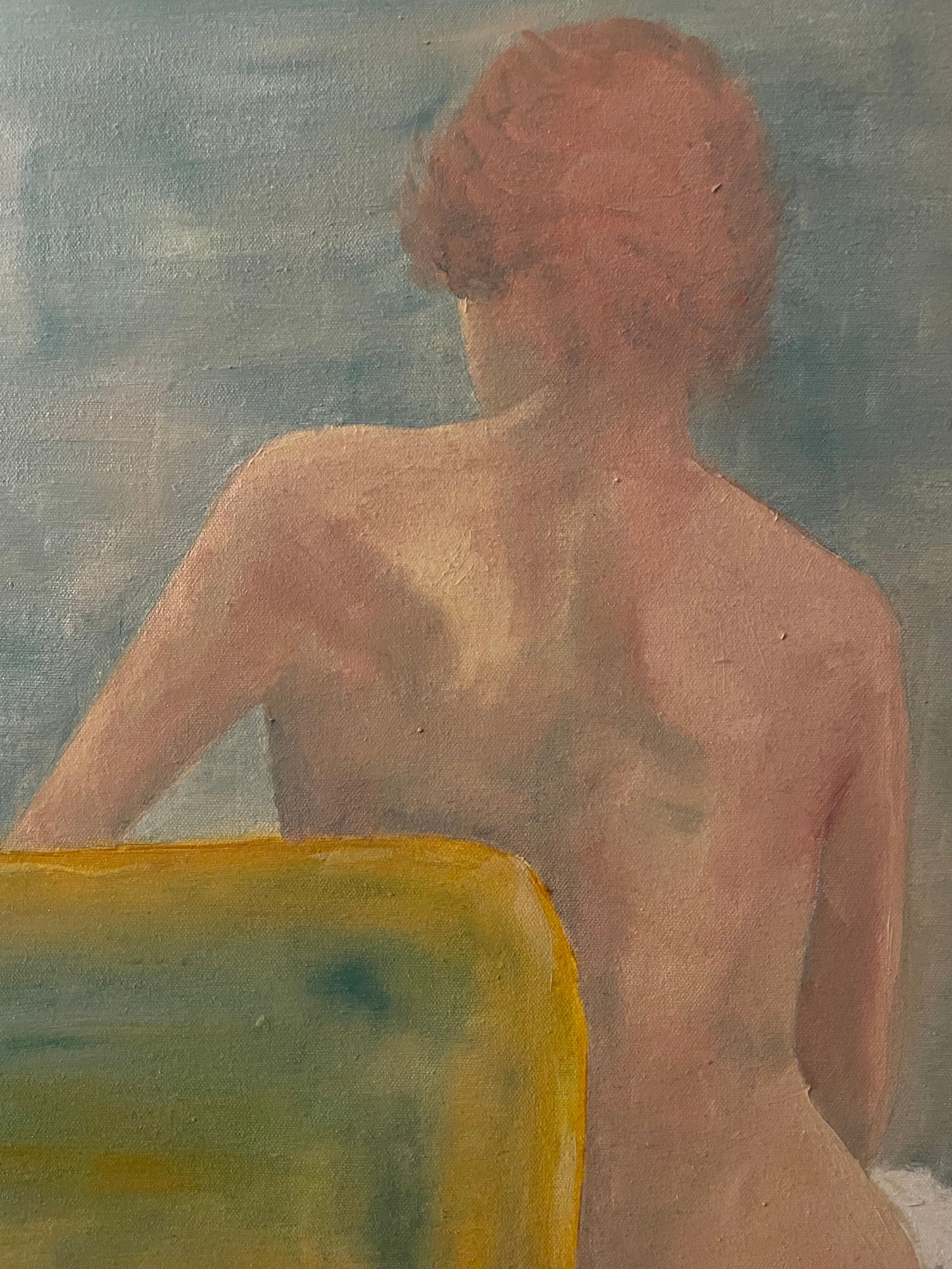 Huile sur toile femme de dos