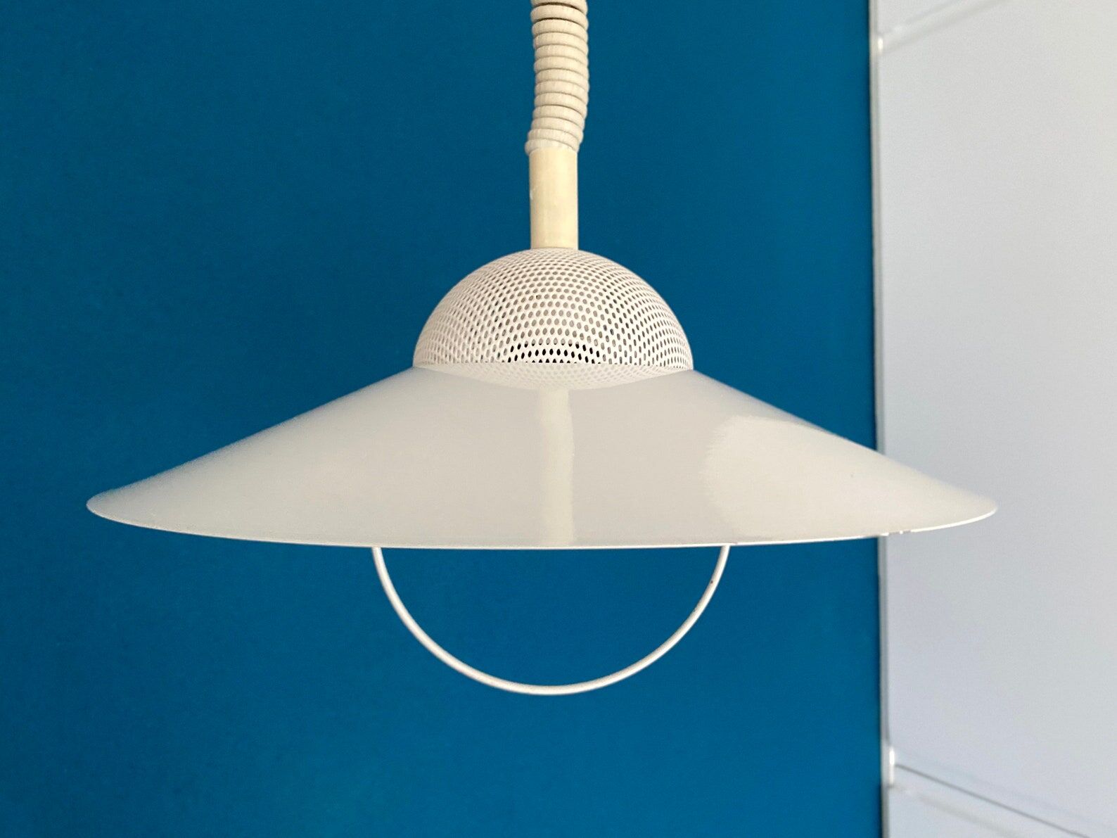 Vintage white vintage pendant with a perforated top