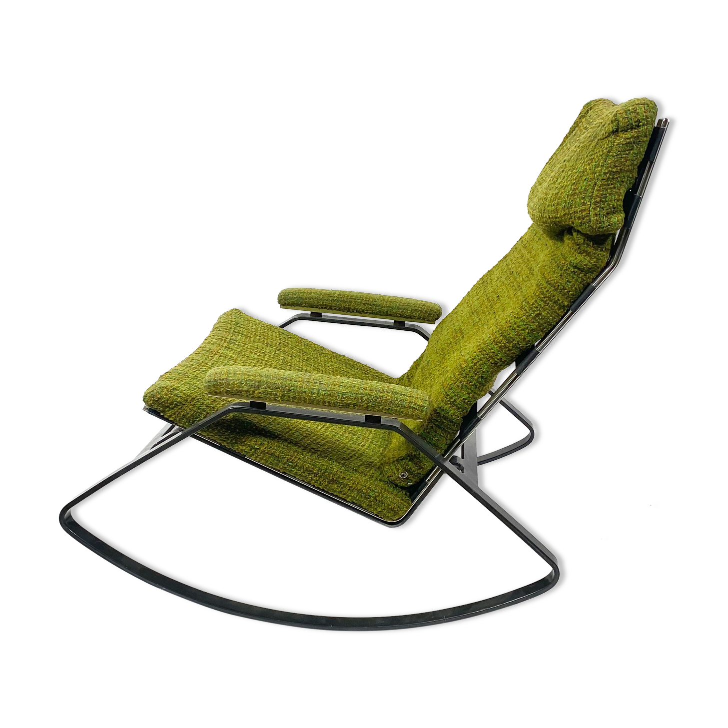 Metal and wool rocking-chair, years 70/80