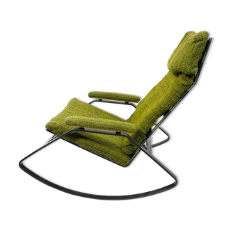 Metal and wool rocking-chair, years 70/80