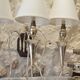 Pair of 3-arm wall lights in silver metal, 1940-1950