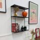 Vintage black metal shelf