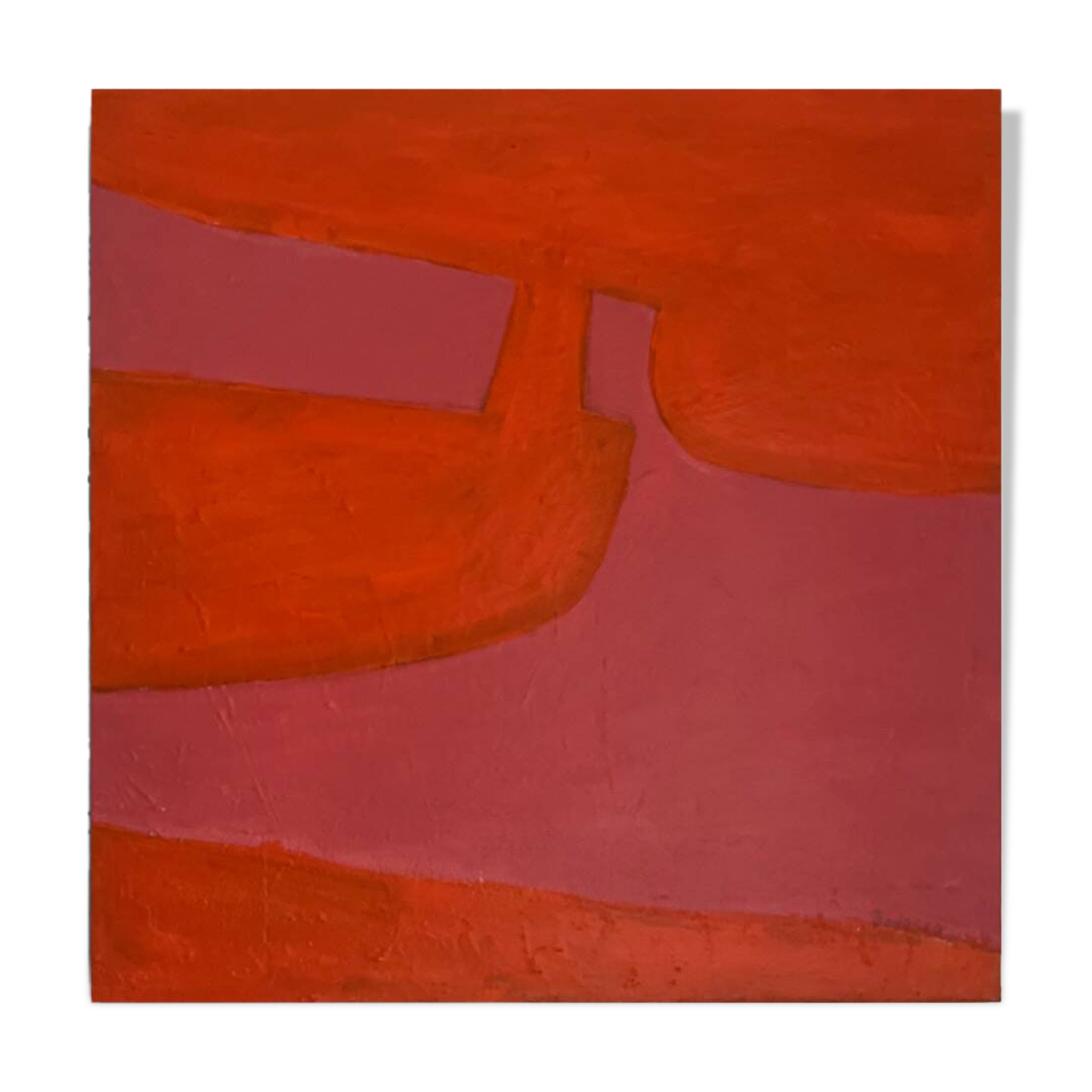Soft Pink-Orange Art on 50x50cm frame by Bodasca