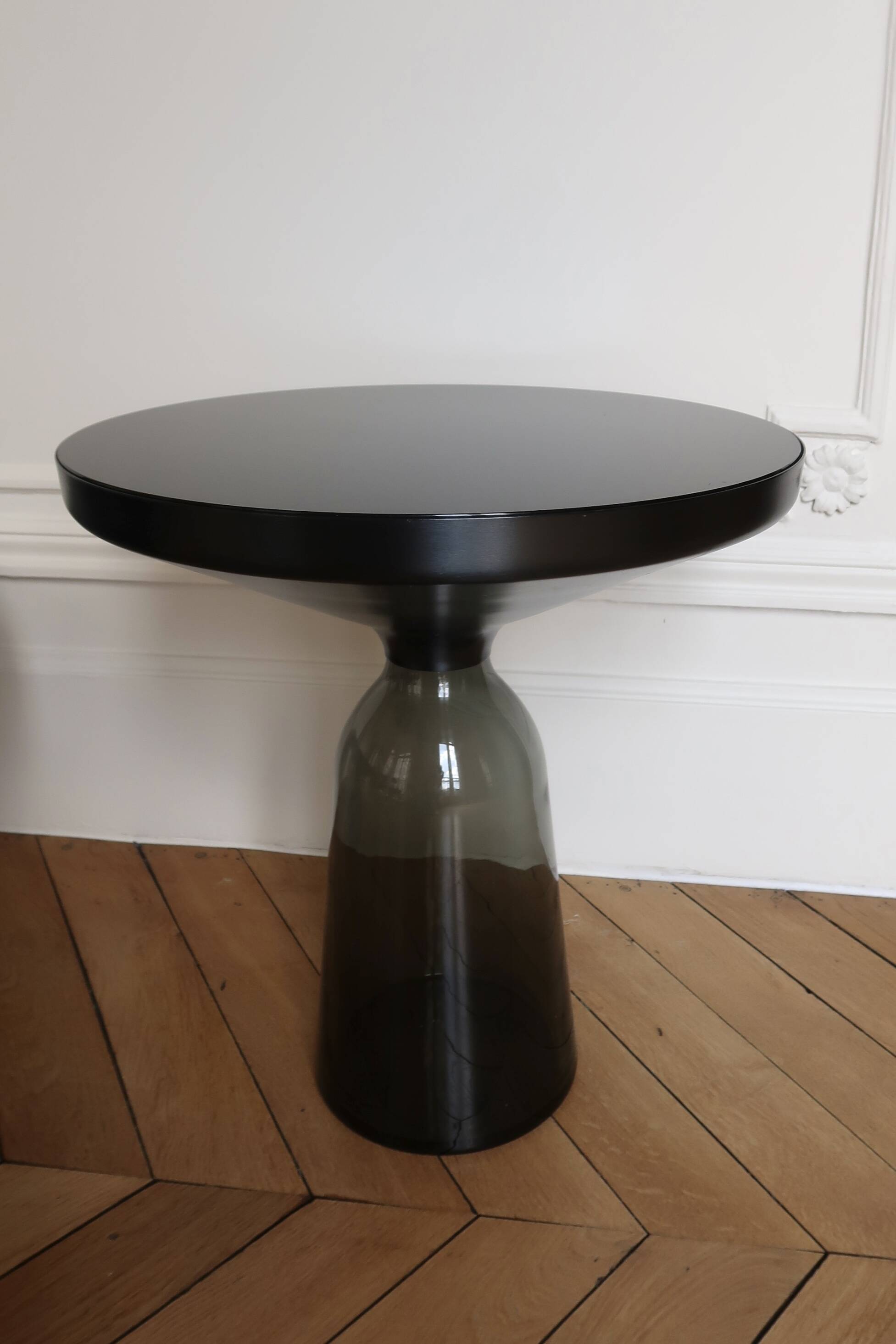 ClassiCon Bell Coffee Table – Smoked Glass / Black Top