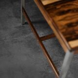 Vintage Mid-Century Modern Swedish Square Rosewood and Aluminium Coffee Table