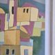 Lithograph Abderrahmane RAHOULE (1944) — "Village" dated 1995
