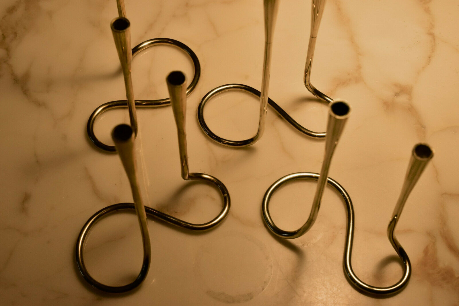 1950's German Serpentine Brass Candlesticks